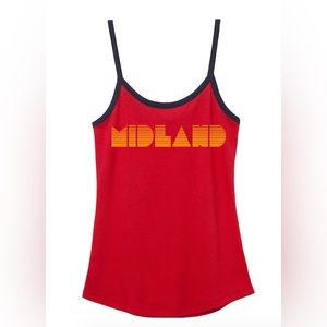 Midland Band Logo Red Ringer Tank Top Women’s Size Small